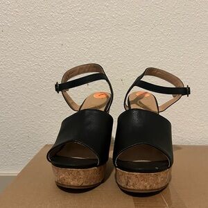 Sugar Black Wedge Sandles
